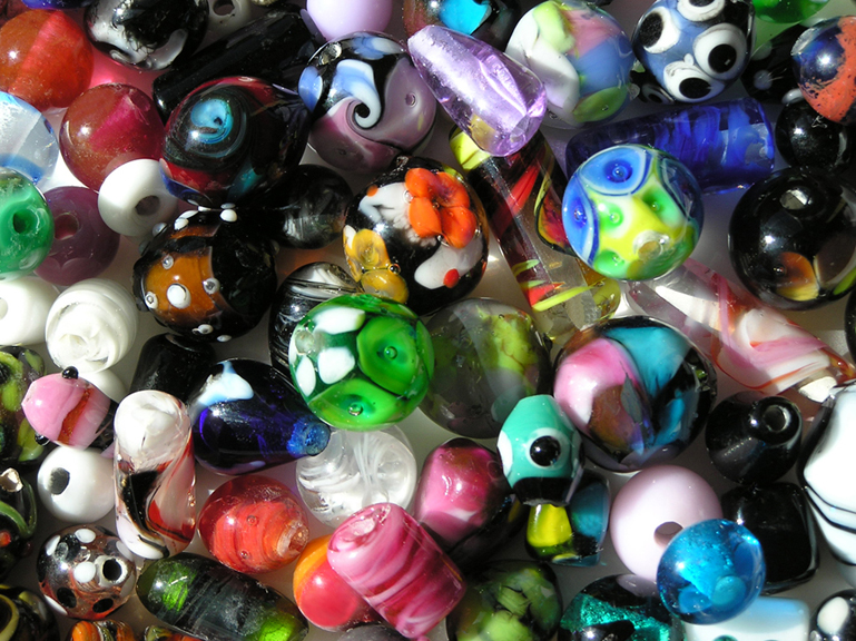 Handcrafted glass beads